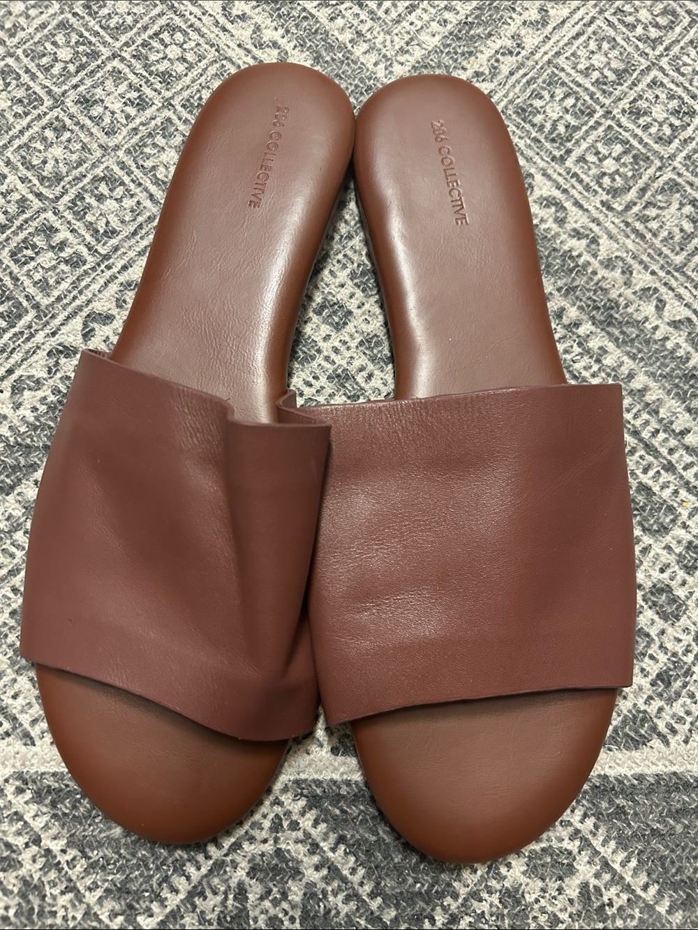 206 Collective Brown Wide-Band Slide Sandals